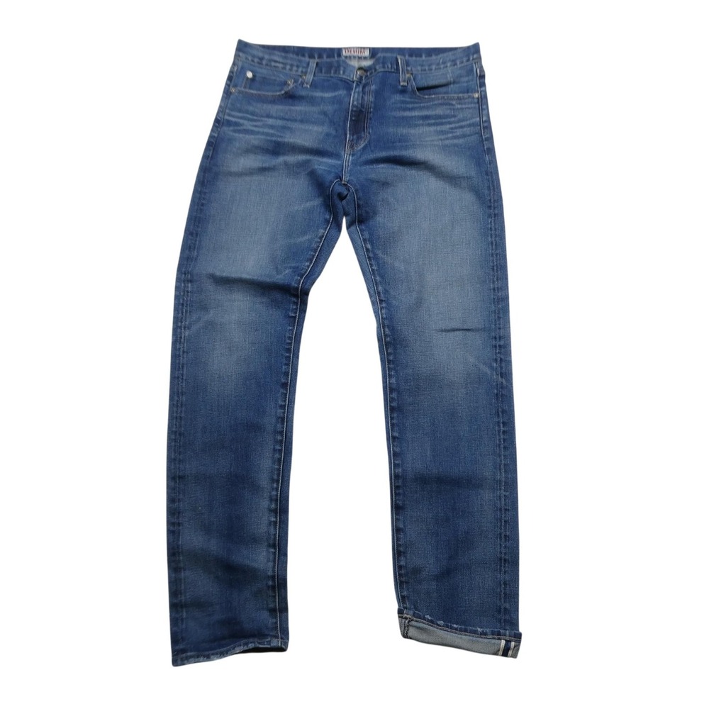 S.M.N Selvedge Denim Jeans Mens 36x32 The Finn Tapered Slim Blue Stretch USA